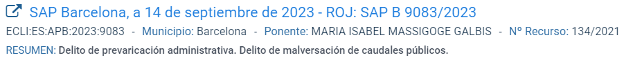 Sentencia de ejemplo: SAP Barcelona del 14 de septiembre de 2023